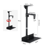 Maxbell Under Desk Computer Mount Flexible Sturdy 360 Degree Rotation Rod Host Stand Black