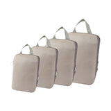 Maxbell 4Pcs Compression Storage Bags Luggage Packing Organizers for Outdoor Clothes Beige