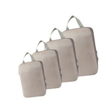 Maxbell 4Pcs Compression Storage Bags Luggage Packing Organizers for Outdoor Clothes Beige