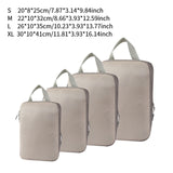 Maxbell 4Pcs Compression Storage Bags Luggage Packing Organizers for Outdoor Clothes Beige