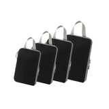 Maxbell 4Pcs Compression Storage Bags Luggage Packing Organizers for Outdoor Clothes Black
