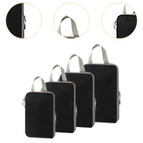 Maxbell 4Pcs Compression Storage Bags Luggage Packing Organizers for Outdoor Clothes Black