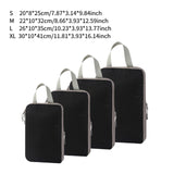 Maxbell 4Pcs Compression Storage Bags Luggage Packing Organizers for Outdoor Clothes Black