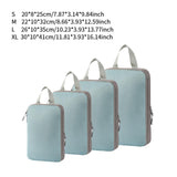 Maxbell 4Pcs Compression Storage Bags Luggage Packing Organizers for Outdoor Clothes Blue