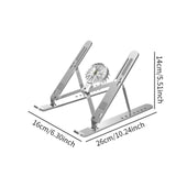 Maxbell Laptop Riser Aluminium Alloy Angle Adjustable Notebook Laptop Metal Mount silver