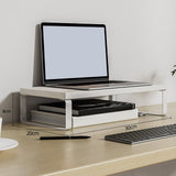 Maxbell Computer Stand Organize Sturdy Monitor Riser Stand Versatile Notebook Holder White and White
