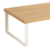 Maxbell Computer Stand Organize Sturdy Monitor Riser Stand Versatile Notebook Holder Wood and White