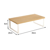 Maxbell Computer Stand Organize Sturdy Monitor Riser Stand Versatile Notebook Holder Wood and White