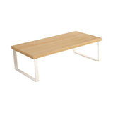 Maxbell Computer Stand Organize Sturdy Monitor Riser Stand Versatile Notebook Holder Wood and White