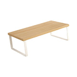 Maxbell Computer Stand Organize Sturdy Monitor Riser Stand Versatile Notebook Holder Wood and White