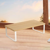 Maxbell Computer Stand Organize Sturdy Monitor Riser Stand Versatile Notebook Holder Wood and White