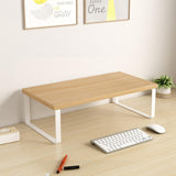 Maxbell Computer Stand Organize Sturdy Monitor Riser Stand Versatile Notebook Holder Wood and White