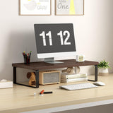 Maxbell Computer Stand Organize Sturdy Monitor Riser Stand Versatile Notebook Holder Brown and Black