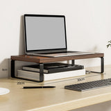 Maxbell Computer Stand Organize Sturdy Monitor Riser Stand Versatile Notebook Holder Brown and Black