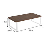Maxbell Computer Stand Organize Sturdy Monitor Riser Stand Versatile Notebook Holder Brown and White