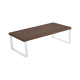 Maxbell Computer Stand Organize Sturdy Monitor Riser Stand Versatile Notebook Holder Brown and White