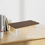 Maxbell Computer Stand Organize Sturdy Monitor Riser Stand Versatile Notebook Holder Brown and White