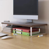 Maxbell Computer Stand Organize Sturdy Monitor Riser Stand Versatile Notebook Holder Brown and White