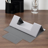 Maxbell Portable PU Laptop Folding Stand for Traveling 5kg Load Bearing Space Saving Silver Gray