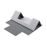 Maxbell Portable PU Laptop Folding Stand for Traveling 5kg Load Bearing Space Saving Silver Gray