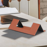 Maxbell Portable PU Laptop Folding Stand for Traveling 5kg Load Bearing Space Saving Brown