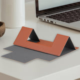Maxbell Portable PU Laptop Folding Stand for Traveling 5kg Load Bearing Space Saving Brown
