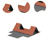 Maxbell Portable PU Laptop Folding Stand for Traveling 5kg Load Bearing Space Saving Brown