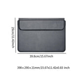 Maxbell 15.4" Laptop Sleeve with Stand Dustproof Accessory for Travel Wrist Rest Pad Black