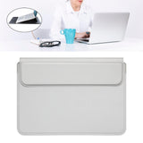 Maxbell 15.4" Laptop Sleeve with Stand Dustproof Accessory for Travel Wrist Rest Pad Light Gray