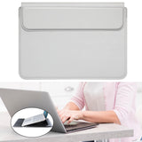 Maxbell 15.4" Laptop Sleeve with Stand Dustproof Accessory for Travel Wrist Rest Pad Light Gray