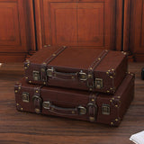 Wooden Trunk Suitcase Luggage Trunk for Window Display Themed Party Keepsake 40cmx10cmx23.5cm