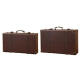 Wooden Trunk Suitcase Luggage Trunk for Window Display Themed Party Keepsake 40cmx10cmx23.5cm