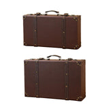 Wooden Trunk Suitcase Luggage Trunk for Window Display Themed Party Keepsake 40cmx10cmx23.5cm