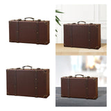 Wooden Trunk Suitcase Luggage Trunk for Window Display Themed Party Keepsake 40cmx10cmx23.5cm