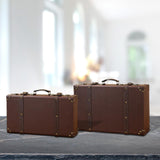 Wooden Trunk Suitcase Luggage Trunk for Window Display Themed Party Keepsake 40cmx10cmx23.5cm