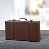 Wooden Trunk Suitcase Luggage Trunk for Window Display Themed Party Keepsake 40cmx10cmx23.5cm