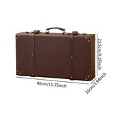 Wooden Trunk Suitcase Luggage Trunk for Window Display Themed Party Keepsake 40cmx10cmx23.5cm