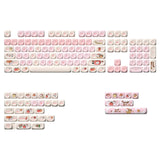 Maxbell Mechanical Keyboard Keycaps Replacement Clear Word Heat Sublimation Key Caps Pink 140 Keys