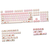 Maxbell Mechanical Keyboard Keycaps Replacement Clear Word Heat Sublimation Key Caps Pink 140 Keys