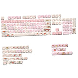 Maxbell Mechanical Keyboard Keycaps Replacement Clear Word Heat Sublimation Key Caps Pink 140 Keys