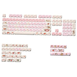 Maxbell Mechanical Keyboard Keycaps Replacement Clear Word Heat Sublimation Key Caps Pink 140 Keys