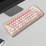 Maxbell Mechanical Keyboard Keycaps Replacement Clear Word Heat Sublimation Key Caps Pink 140 Keys
