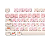 Maxbell Mechanical Keyboard Keycaps Replacement Clear Word Heat Sublimation Key Caps Pink 140 Keys