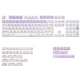 Maxbell Mechanical Keyboard Keycaps Replacement Clear Word Heat Sublimation Key Caps Purple 142 Keys