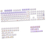 Maxbell Mechanical Keyboard Keycaps Replacement Clear Word Heat Sublimation Key Caps Purple 142 Keys