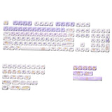 Maxbell Mechanical Keyboard Keycaps Replacement Clear Word Heat Sublimation Key Caps Purple 142 Keys