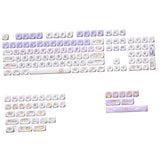 Maxbell Mechanical Keyboard Keycaps Replacement Clear Word Heat Sublimation Key Caps Purple 142 Keys