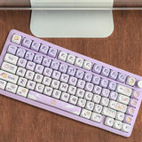 Maxbell Mechanical Keyboard Keycaps Replacement Clear Word Heat Sublimation Key Caps Purple 142 Keys