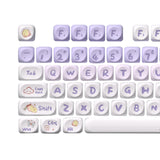 Maxbell Mechanical Keyboard Keycaps Replacement Clear Word Heat Sublimation Key Caps Purple 142 Keys