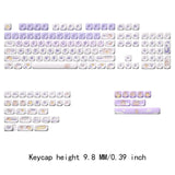Maxbell Mechanical Keyboard Keycaps Replacement Clear Word Heat Sublimation Key Caps Purple 142 Keys
